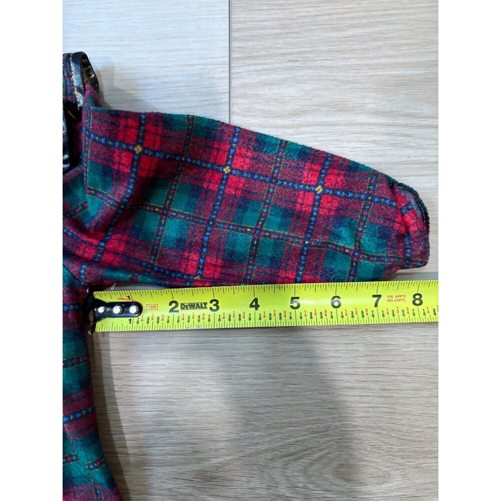 VINTAGE Jackie's Girls 3T Plaid Ruffle Top Pants Set Christmas Tartan Made in US - Picture 7 of 14